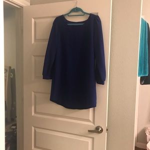 Long sleeve royal blue dress